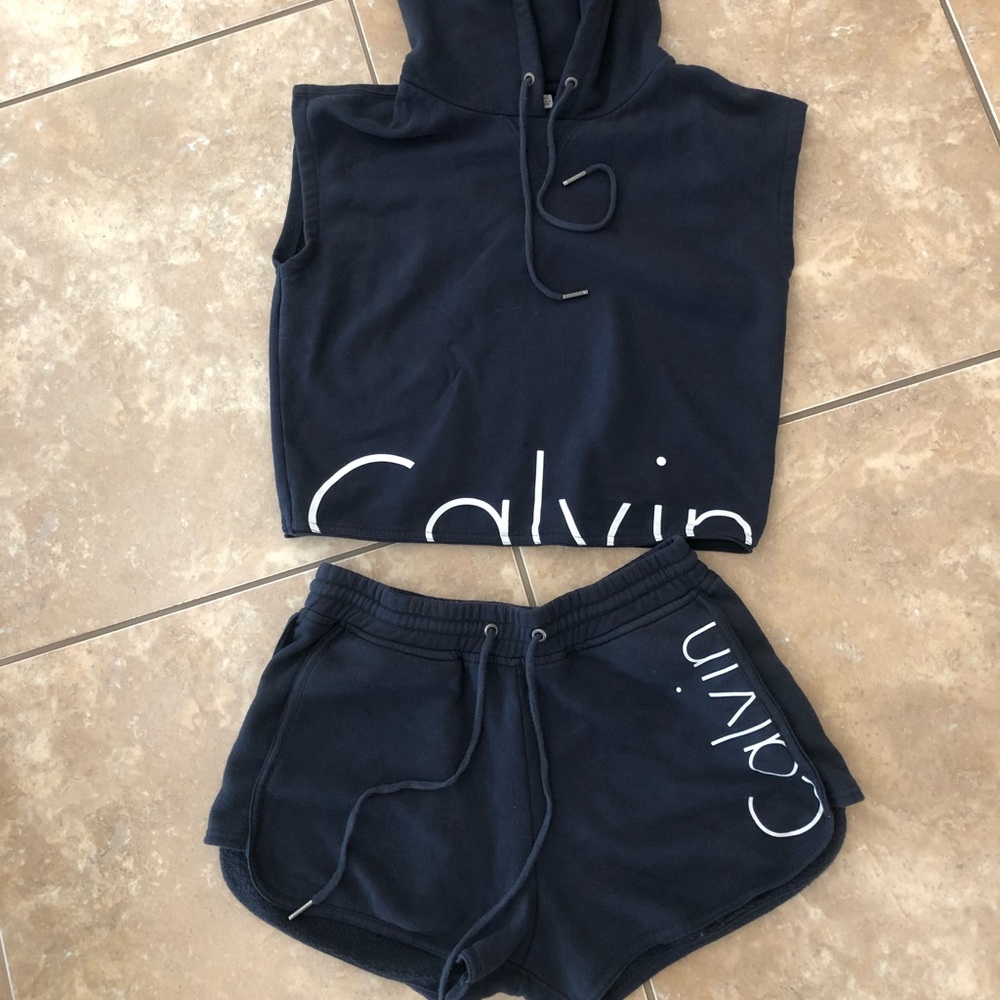 Calvin Klein two piece short and hoodie